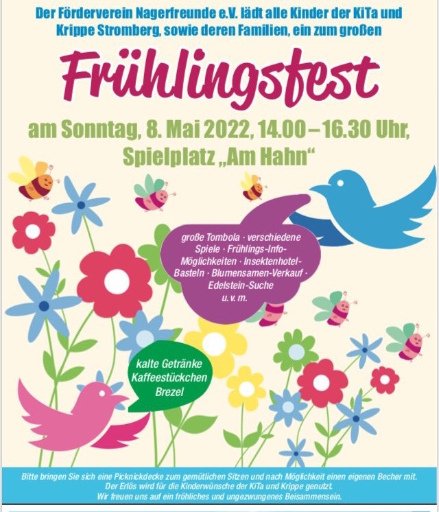 Frühlingsfest am Sonntag 08.05.2022 Spielplatz am Hahn Stromberg